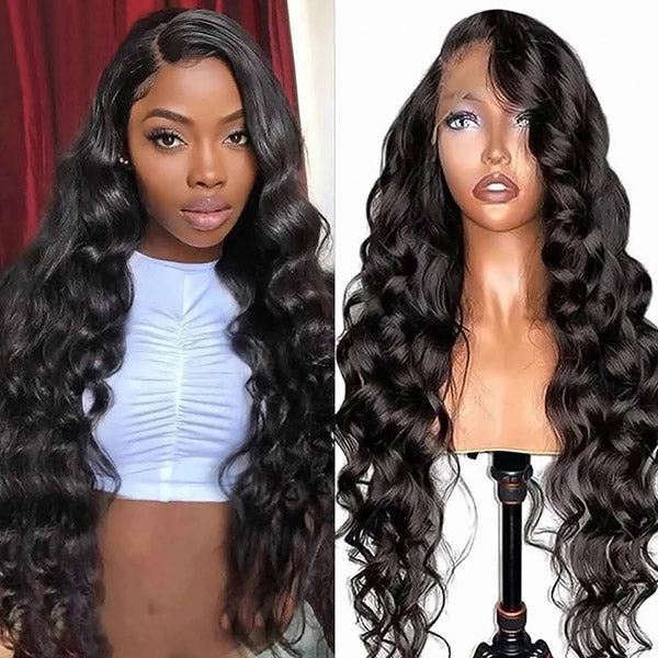 32Inch Loose Deep Wave Hair HD 13x4 Glueless Lace Front Wigs Pre Plucked Human Hair Wigs