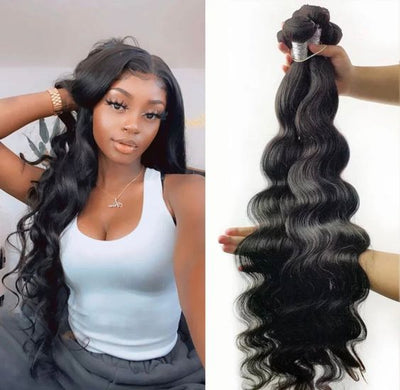 Body Wave Bundles With Closure Human Hair Bundles With Transparent Lace Closure Brazilian Hair Weave Bundles With Frontal