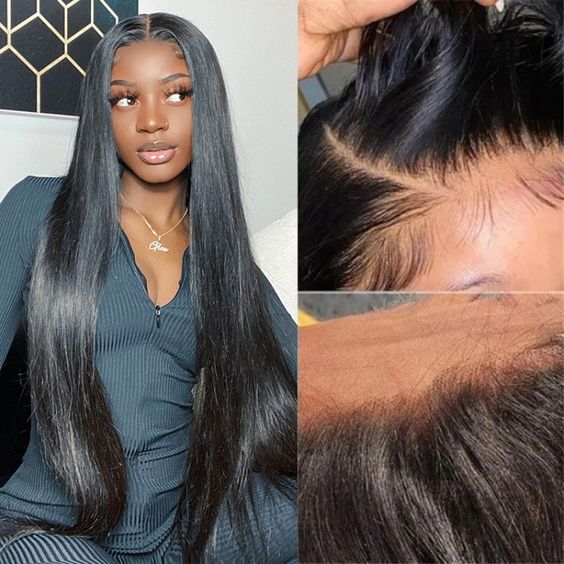 Full Lace Wigs Straight Human Hair Wig 250% Density Transparent Lace 13x4 Lace Front Wigs
