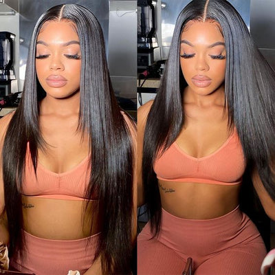 Straight Hair 13x6 Lace Front Wigs Pre Plucked Deep Part Human Hair Wigs