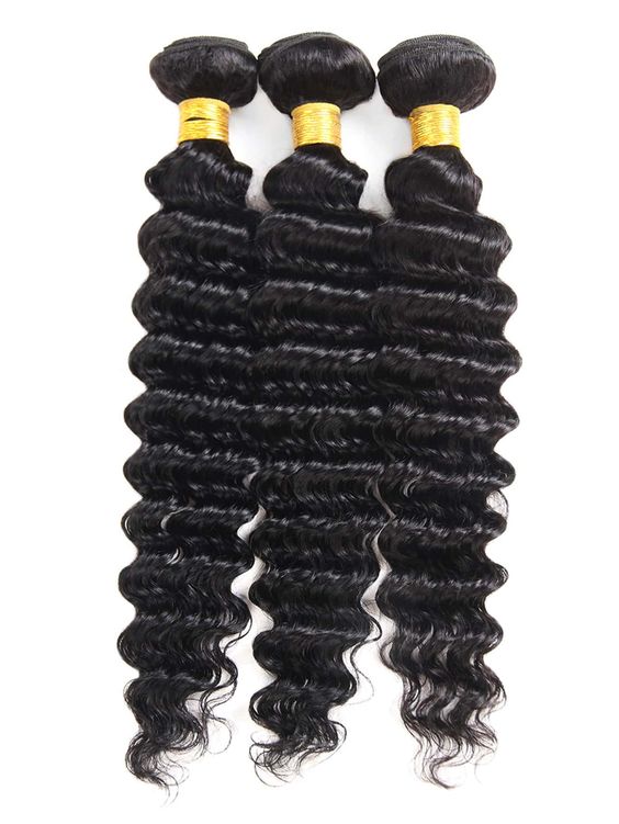Deep Wave Human Hair Bundles with Closure Human Hair Weave Bundles with Closure