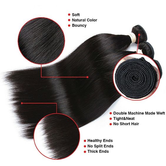 Brazilian Straight Remy Hair 38 Inch Human Hair Bundles With 13X4 Lace Frontal Human Hair Bundles with Closure