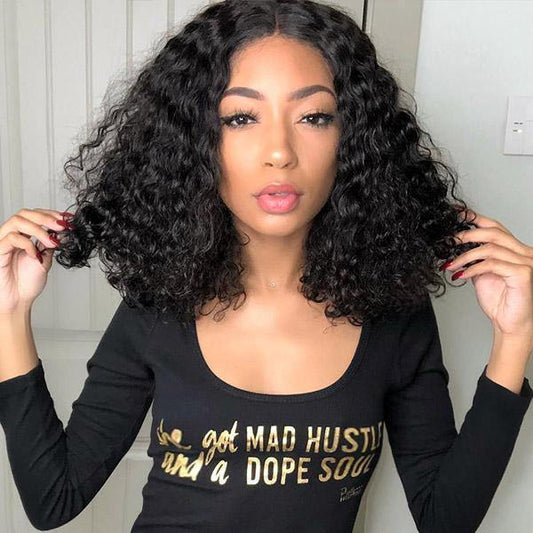 Uwigs Curly Bob Lace Front Wigs 150% Density