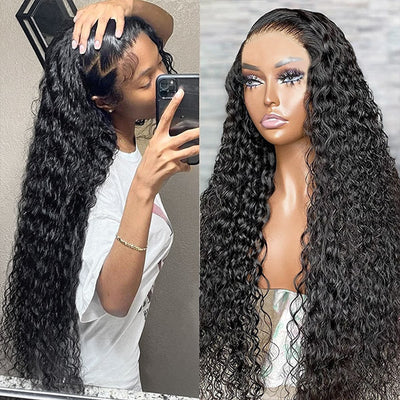 13x4 Water Wave HD Glueless Lace Front Wig For Black Women Brazilian Wet and Wave Human Hair Wig