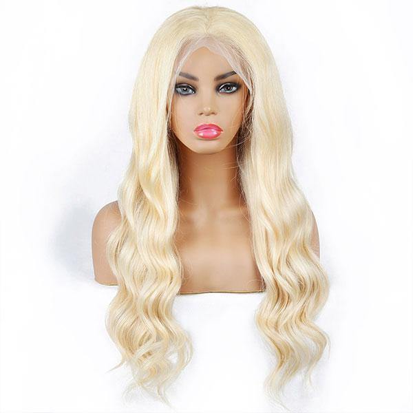 Transparent Lace Wig 613 Blonde Color Body Wave Hair Lace Front Wig T Part Wig