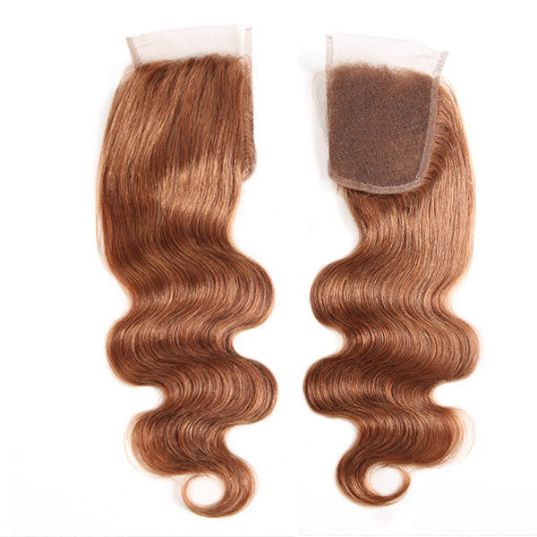 4# Body Wave Human Hair Bundles With 4x4 Lace Closure Brazilian Hair