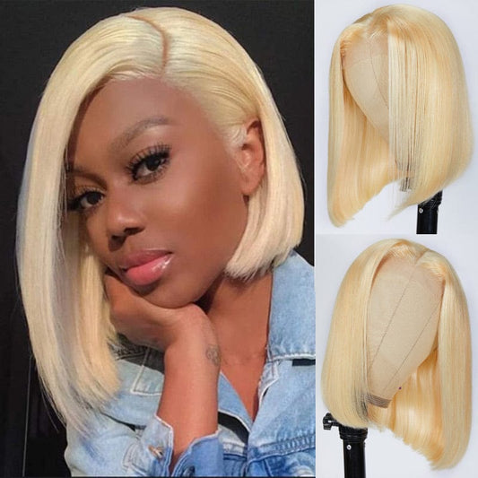 613 Bob Wig Honey Blonde Lace Front Wig 13x4 Lace Front Short Bob Wig