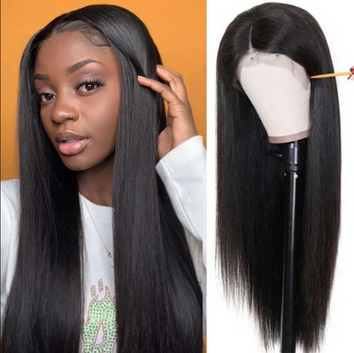 Uwigs Straight Hair Wig HD Transparent Lace Front Wig T Part Wigs
