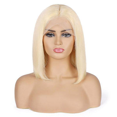 Uwigs Short Bob Lace Wig 613# Blonde Straight Human Hair Wigs