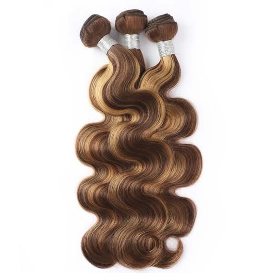 Highlight Bundles With Closure Brazilian Ombre Body Wave Hair Bundles With 4X4 Lace Closure P4/27 Honey Blonde Remy Hair Weave Bundles