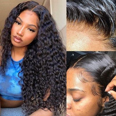 Pre Plucked 13x6 Lace Front Wig HD Lace Deep Wave Human Hair Lace Front Wigs