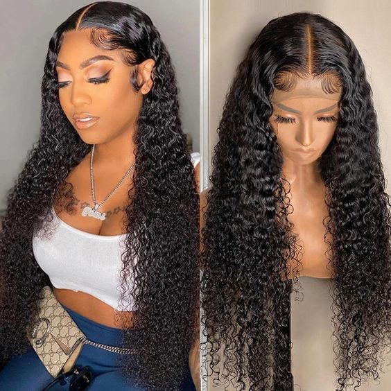 4x4 lace closure wavy hair wig for black women