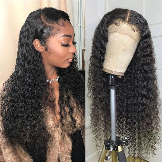 Water Wave Wig 13x4 Lace Front Pre Plucked Undetectable Transparent Lace Frontal Wig Human Hair Wigs