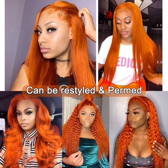 ginger orange hair 13x4 lace front wigs