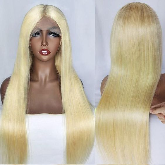 Transparent Lace 613 Blonde Straight Human Hair Wig Blonde Hair 13x4 Lace Front Wigs