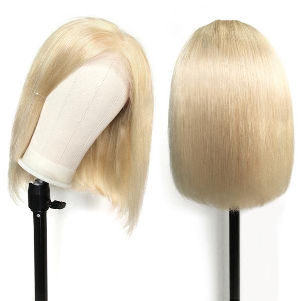 Blonde Hair Straight Hair Short Bob Lace Front Wig - UWigs