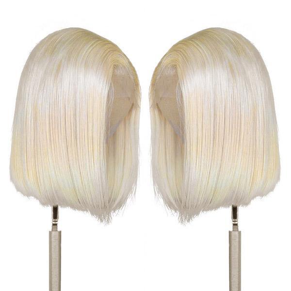 Blonde Hair Straight Hair Short Bob Lace Front Wig - UWigs