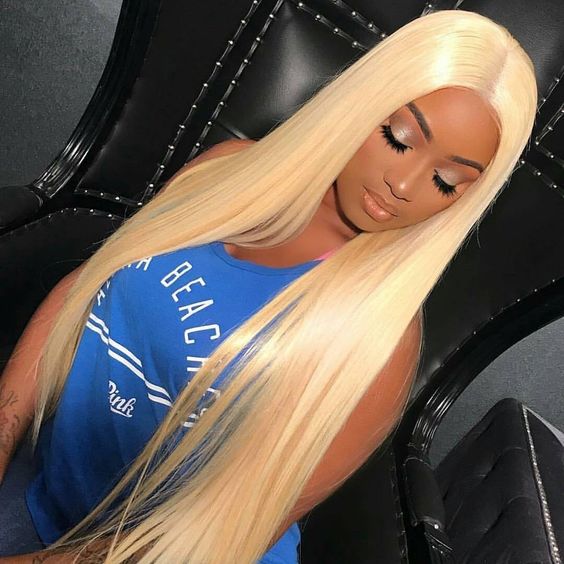 Transparent Lace 613 Blonde Straight Human Hair Wig Blonde Hair 13x4 Lace Front Wigs