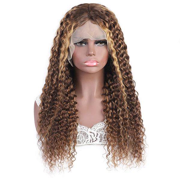 Curly Hair Wigs Highlights Wigs 13x4 Lace Front Wig - UWigs