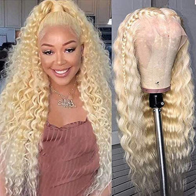30 Inch Deep Wave Blonde Hair HD Lace Front Wig 13x4 Lace Frontal Wigs