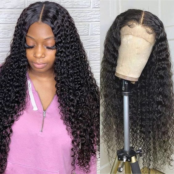 long curly hair lace front wigs