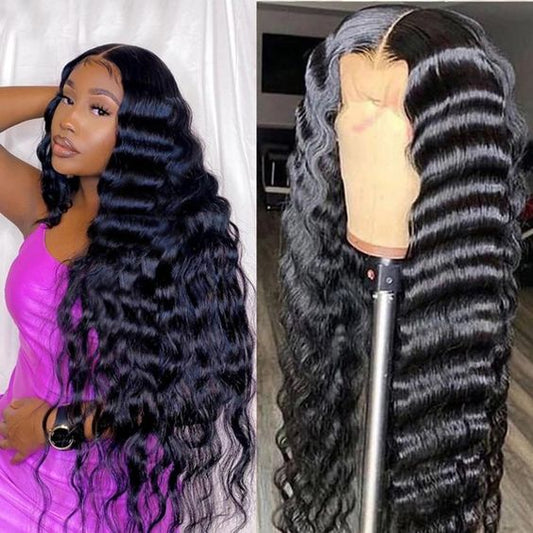 Glueless Lace Human Hair Wigs 13x6 Lace Front Loose Deep Wave Wig