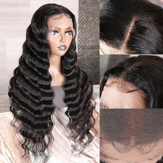 Glueless Lace Human Hair Wigs 13x6 Lace Front Loose Deep Wave Wig