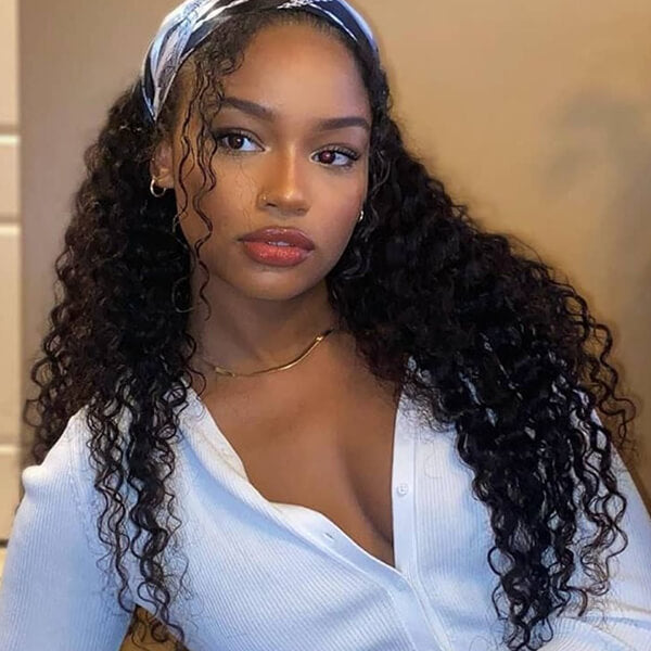 uwigs deep wave headband human hair half wigs
