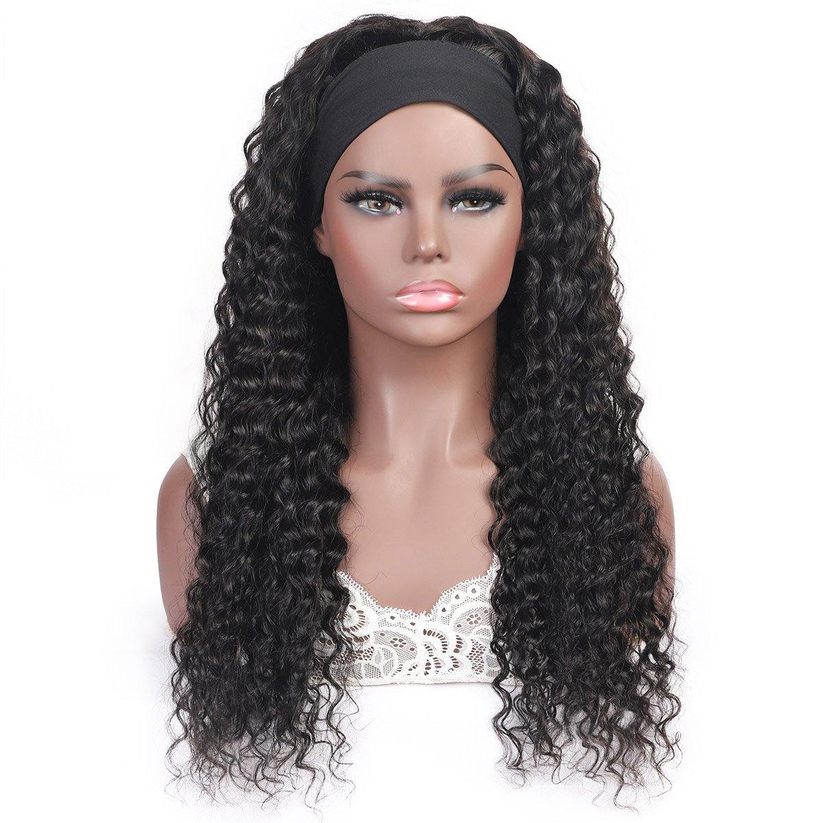 uwigs deep wave headband human hair half wigs