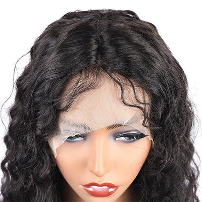 Deep Wave Hair Wig HD Transparent Lace Front Wig T Part Wigs