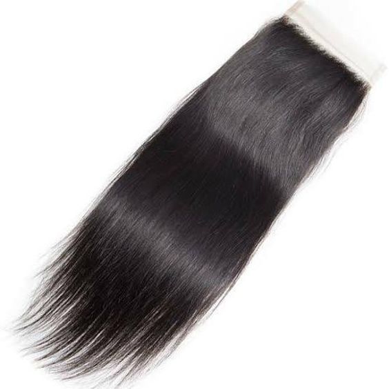 Long Straight Bundles with Closure Straight Human Hair Weave with 4x4 Lace Closure