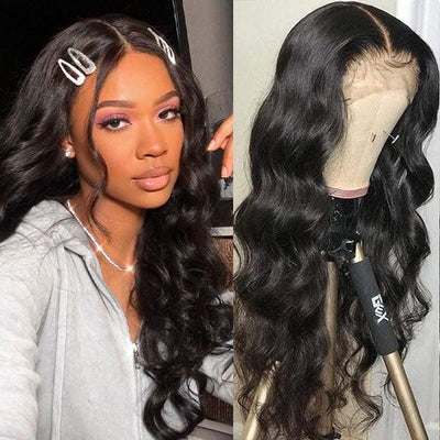 Body Wave Frontal Wig HD Transparent 13x4 Lace Front Wigs Pre Plucked 16 inch Body Wave Wig