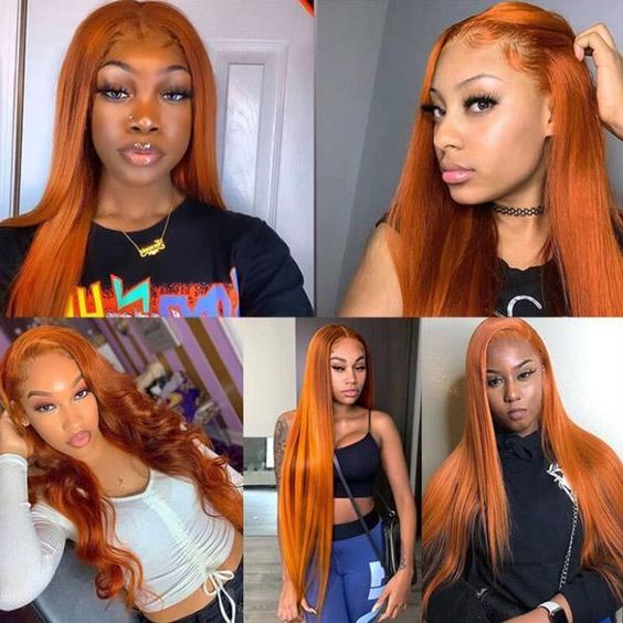 ginger hair lace frontal wigs