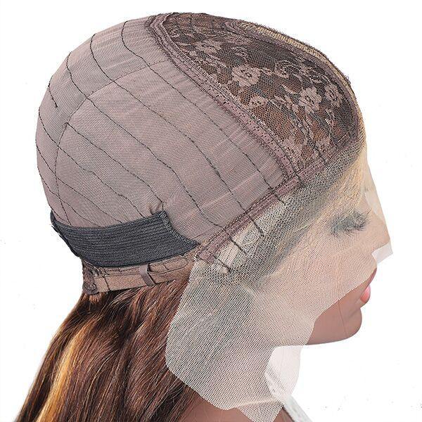 T Part Wig Deep Wave Hair Highlight Color Human Hair Wigs