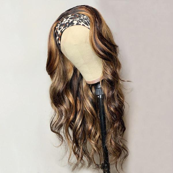 Highlights Wig Body Wave Hair Headband Wig Affordable Natural Hair Half Wigs - UWigs