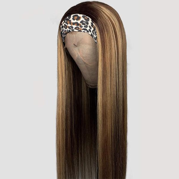 Highlights Wig Straight Hair Headband Wig Affordable Natural Hair Half Wigs - UWigs