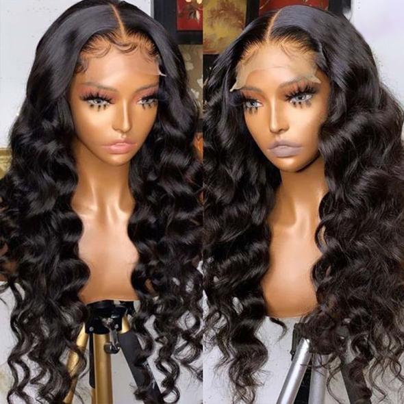 Loose Deep Wave Transparent Lace Wig 4x4 Lace Closure Human Hair Wigs For Black Women Pre Plucked Lace Closure Wig