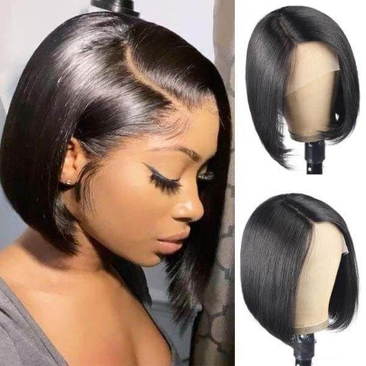 Short Bob Wig Side Part Human Hair Wigs - UWigs