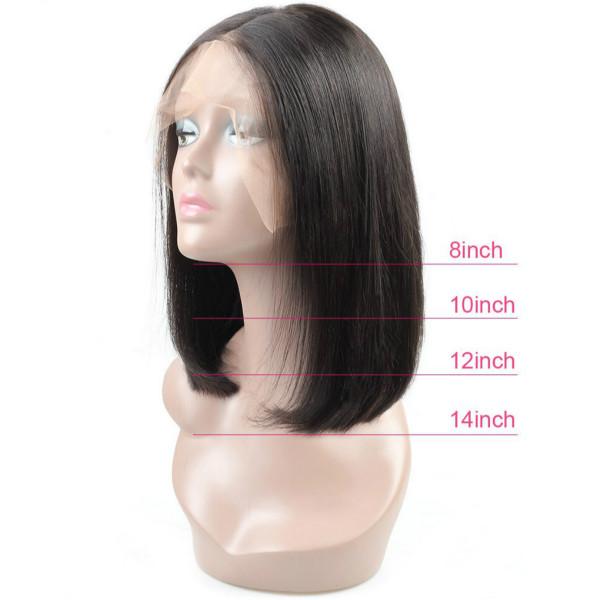 Straight Hair Short Bob 13x4 Lace Front Wig Transparent Lace Human Hair Wigs - UWigs