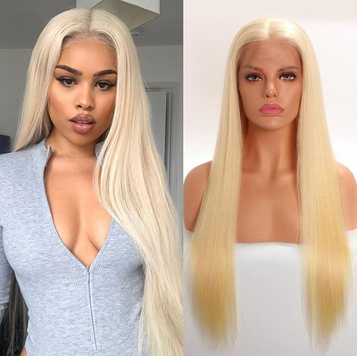 Transparent Lace Wig 613 Blonde Color Straight Hair Lace Front Wig T Part Wig - UWigs