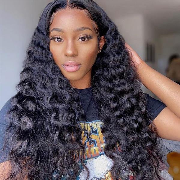 Loose Deep Wave Hair Wig HD Transparent Lace Front Wig T Part Wigs
