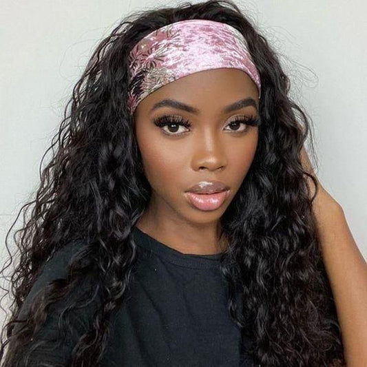 Uwigs Loose Deep Wave Hair Headband Wig Affordable Natural Hair Half Wigs