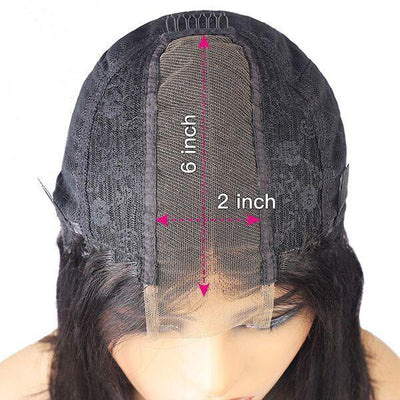UWigs Affordable Straight Hair Short Bob Human Wigs 2x6 Lace Front Wig