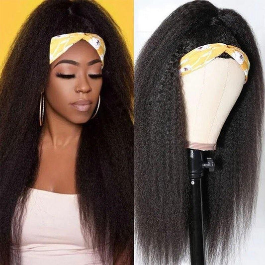 Uwigs Yaki/ Kinky Straight Hair Headband Wig Affordable Natural Hair Half Wigs - UWigs