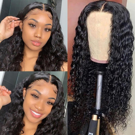 Water Wave Hair Lace Part Wig HD Transparent T Part Wigs - UWigs