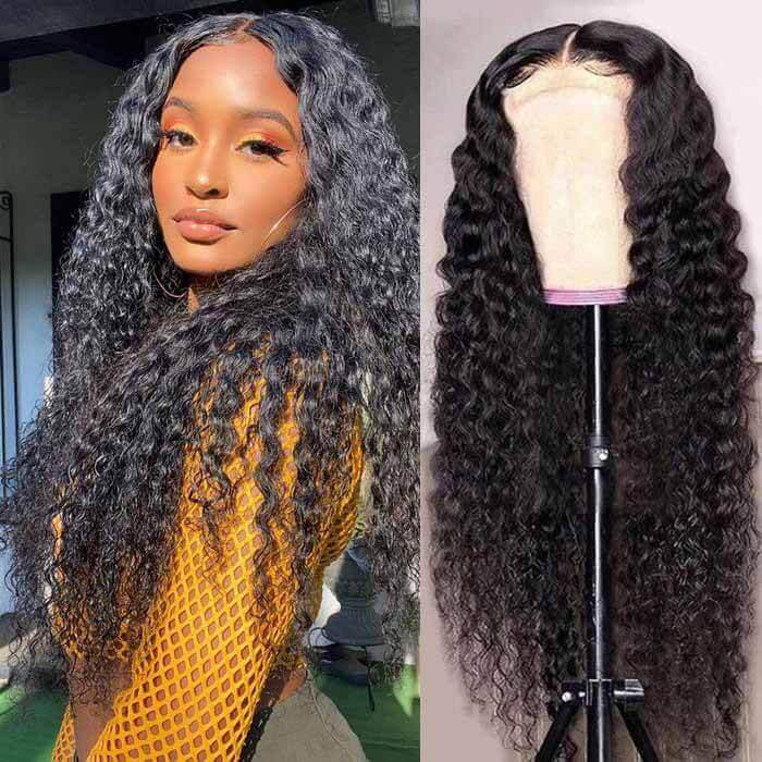 4x4 Water Wave Lace Front Wig Curly Wigs For Women Pre Plucked Human Hair Wig 30 Inch Wet and Wavy Lace Closure Wig