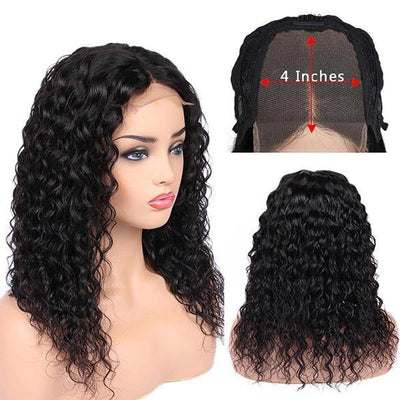 Uwigs Water Wave Wig 4*4 Lace Front Wig 10A Virgin Human Hair Wigs