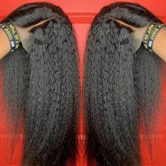 yaki straight hair lace front wig